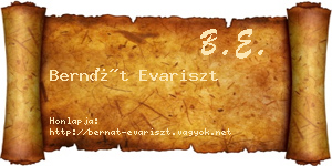 Bernát Evariszt névjegykártya